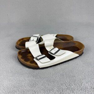 Birkenstock Womens 39 US 8 Arizona White Birko-Flor Sandals